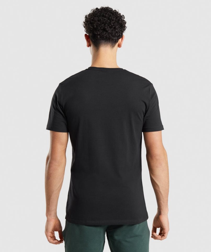 Men's Gymshark Essential T-Shirts Black | NZ 6WXYZO